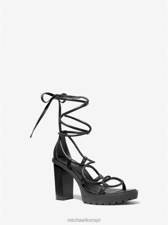 Skórzane sandały na platformie Vero kobiety Michael Kors czarny LHN662047 buty