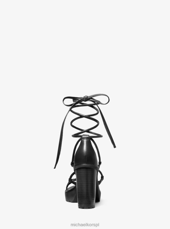 Skórzane sandały na platformie Vero kobiety Michael Kors czarny LHN662047 buty