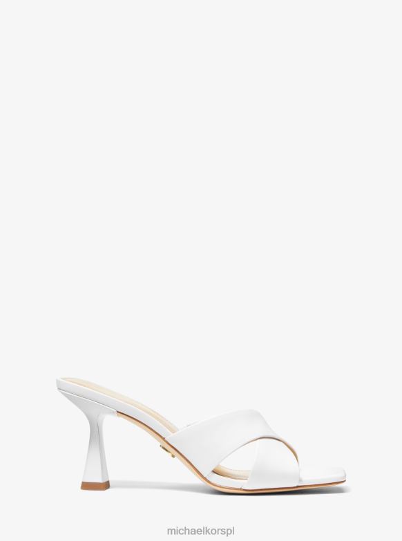 Skórzany muł Clara kobiety Michael Kors optyczna biel LHN661849 buty