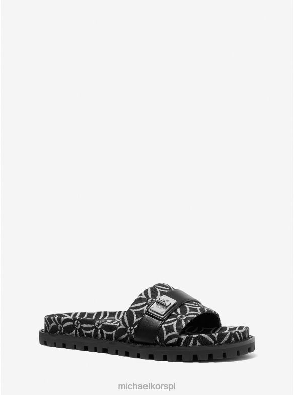 Żakardowe sandały z logo Padma kobiety Michael Kors czarny/jasnokremowy LHN661925 buty