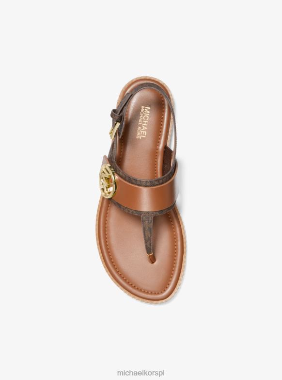logo Carmen i sandały ze sztucznej skóry kobiety Michael Kors brązowy LHN662082 buty
