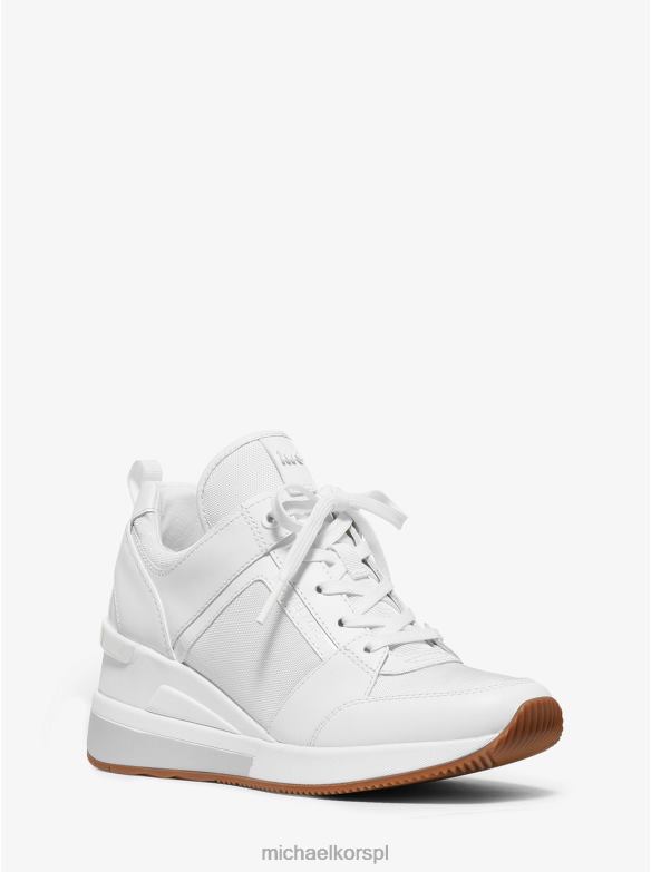 Buty sportowe marki Georgia ze skóry i płótna kobiety Michael Kors optyczna biel LHN661785 buty