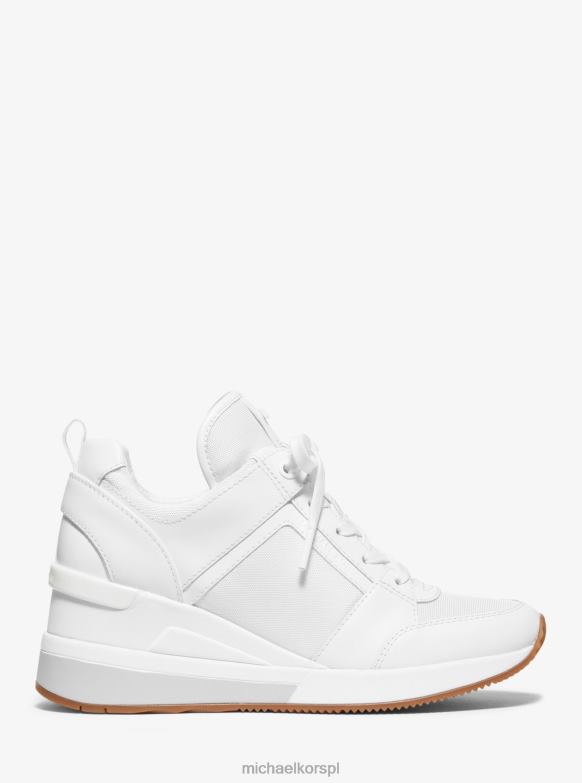 Buty sportowe marki Georgia ze skóry i płótna kobiety Michael Kors optyczna biel LHN661785 buty