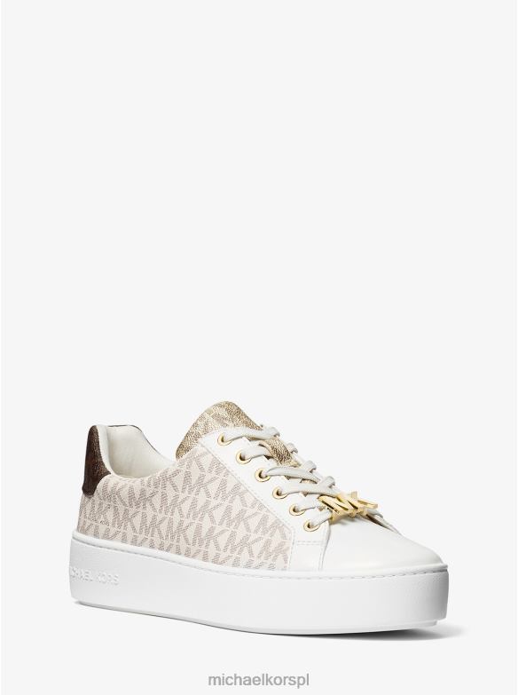 Buty sportowe z logo w kolorze maku kobiety Michael Kors wanilia LHN661815 buty