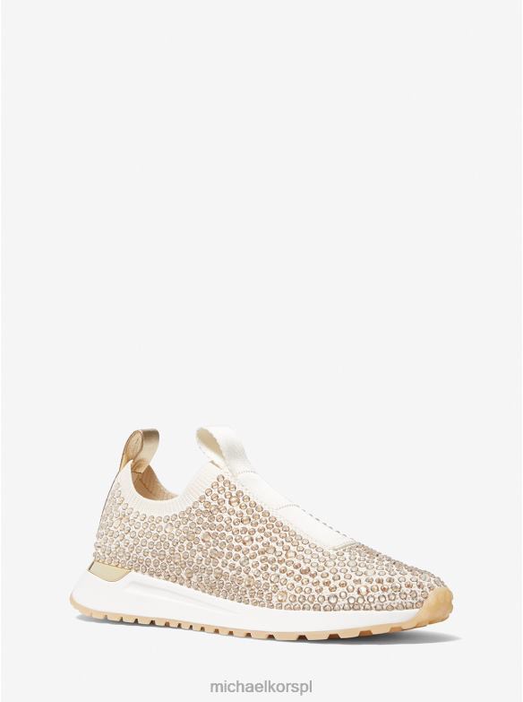 Wsuwane buty sportowe z siateczki ozdobione koronką kobiety Michael Kors krem LHN661716 buty