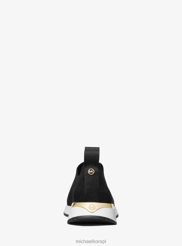 Wsuwane buty sportowe z siateczkową taśmą z logo na ciele kobiety Michael Kors czarny LHN661711 buty
