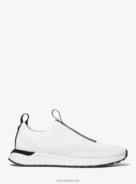 Wsuwane buty sportowe z siateczkową taśmą z logo na ciele kobiety Michael Kors optyczna biel LHN661710 buty