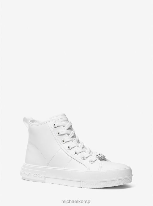 Wysokie tenisówki ze skóry evy kobiety Michael Kors optyczna biel LHN661702 buty