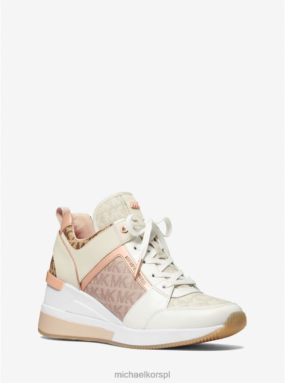 Żakardowe buty sportowe marki Georgia z blokami kolorów i logo kobiety Michael Kors naturalne połączenie LHN661720 buty