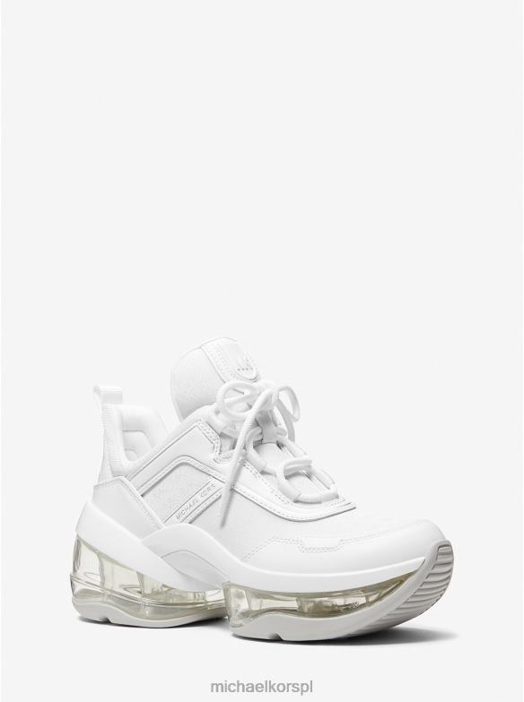 Żakardowe i skórzane buty sportowe z logo Olympia Extreme kobiety Michael Kors optyczna biel LHN661746 buty