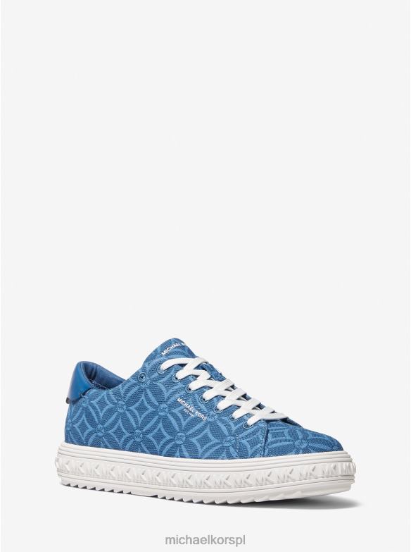 Żakardowe tenisówki Grove z logo kobiety Michael Kors tradycyjny niebieski multi LHN661801 buty