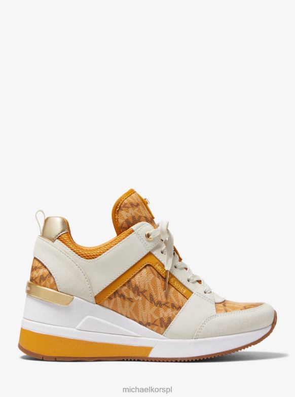 logo Georgie ze zwierzęcym nadrukiem i skórzane buty sportowe kobiety Michael Kors aksamitka LHN661794 buty