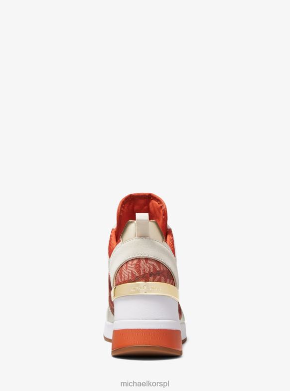 logo Georgie ze zwierzęcym nadrukiem i skórzane buty sportowe kobiety Michael Kors głęboka pomarańcza LHN661793 buty