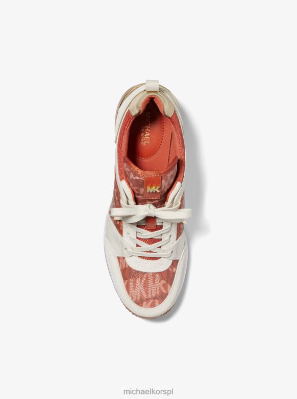 logo Georgie ze zwierzęcym nadrukiem i skórzane buty sportowe kobiety Michael Kors głęboka pomarańcza LHN661793 buty