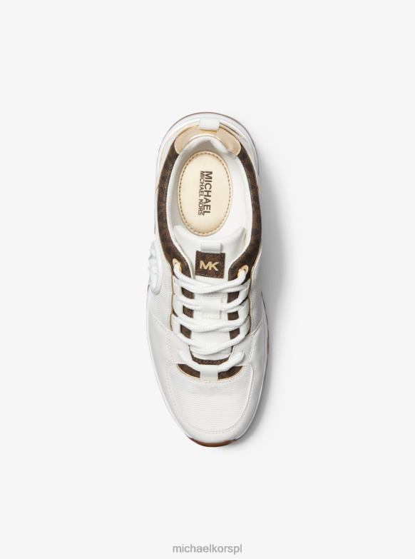 logo cosmo i buty sportowe ze sztucznej skóry kobiety Michael Kors op biały/brązowy LHN661741 buty