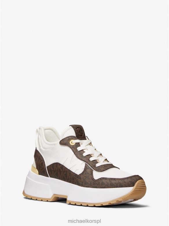 logo muse i siateczkowy trener kobiety Michael Kors brązowy LHN661809 buty