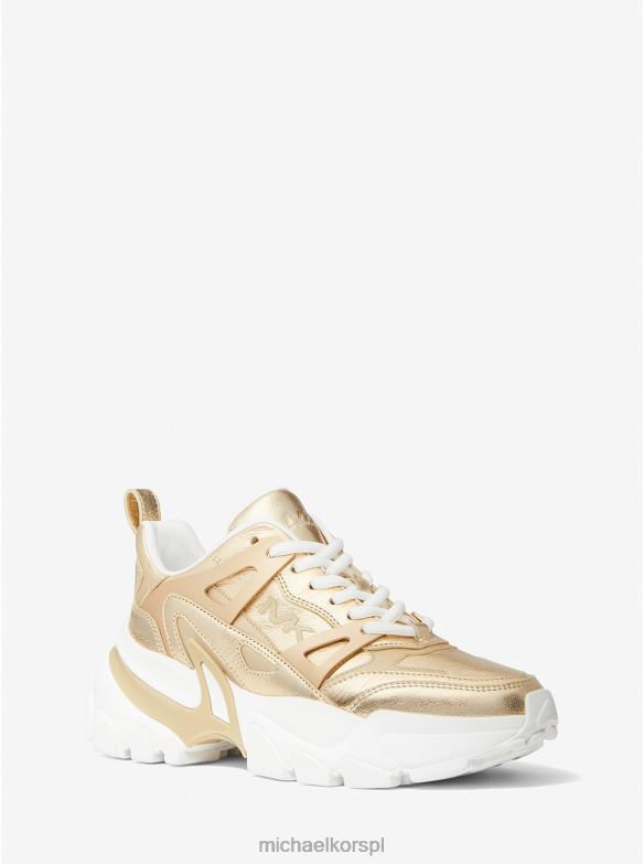 skórzane buty sportowe Nick Metallic kobiety Michael Kors blade złoto LHN661764 buty