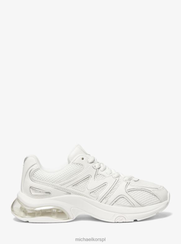 zestaw ekstremalnych siatkowych i skórzanych butów treningowych kobiety Michael Kors optyczna biel LHN661777 buty