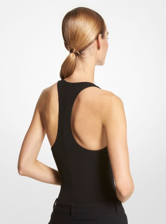 Body z matowej dzianiny z kolekcji kobiety Michael Kors czarny LHN663512 odzież