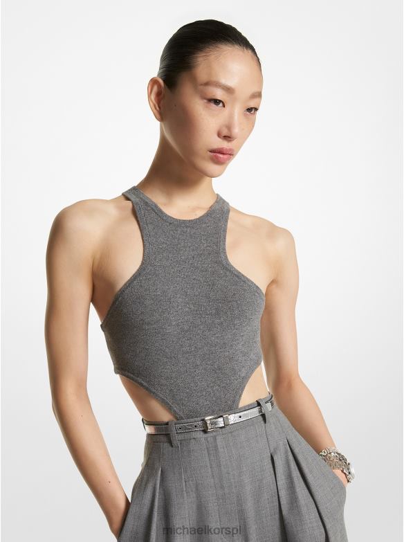 Kolekcja Body ze stretchem i kaszmirem z wycięciami kobiety Michael Kors bankier szary LHN663534 odzież