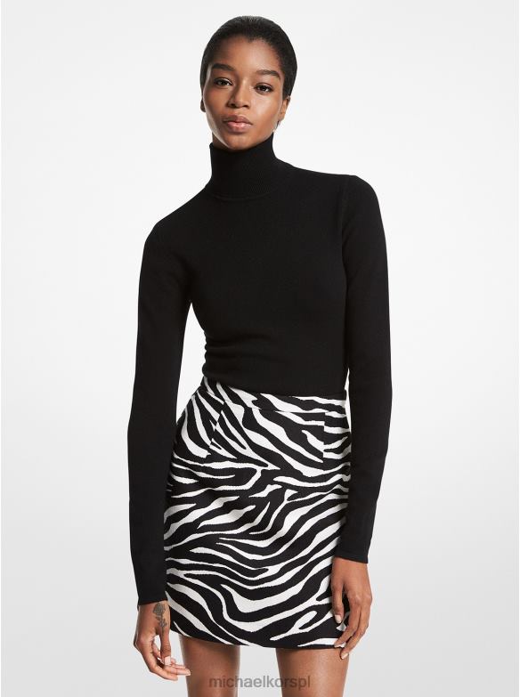 Kolekcja Elastyczne body z kaszmiru z golfem kobiety Michael Kors czarny LHN663700 odzież