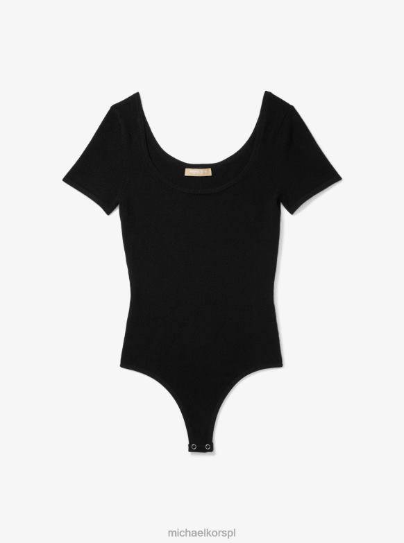 Kolekcja kaszmirowe body z wycięciem pod szyją kobiety Michael Kors czarny LHN663729 odzież