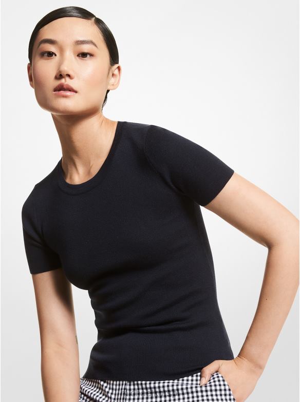 Kolekcja T-shirt z elastycznej wiskozy kobiety Michael Kors północ LHN663669 odzież