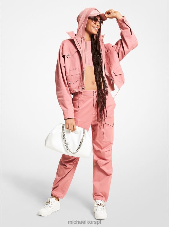 Anorak z organicznej, elastycznej bawełny kobiety Michael Kors zakurzona róża LHN66334 odzież