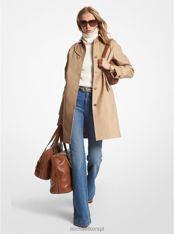 Bawełniany trencz z paskiem kobiety Michael Kors khaki LHN66205 odzież