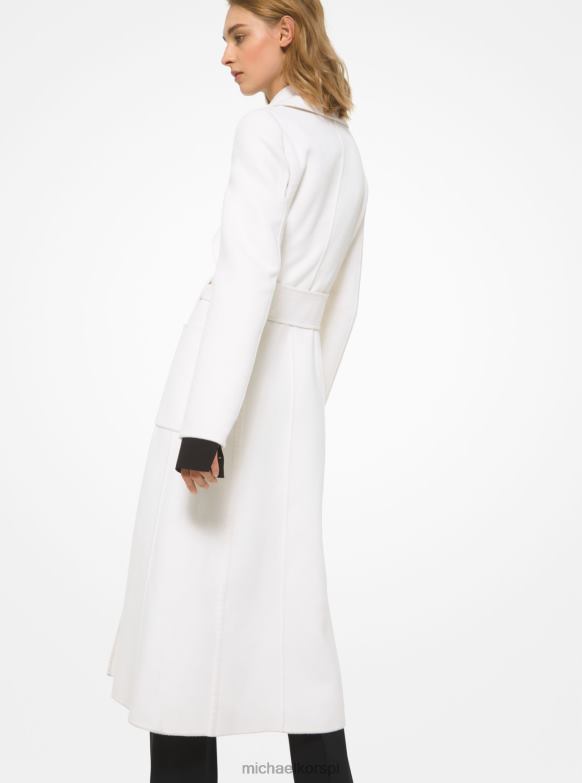 Kolekcja Cashgora – płaszcz z paskiem kobiety Michael Kors biały LHN663733 odzież
