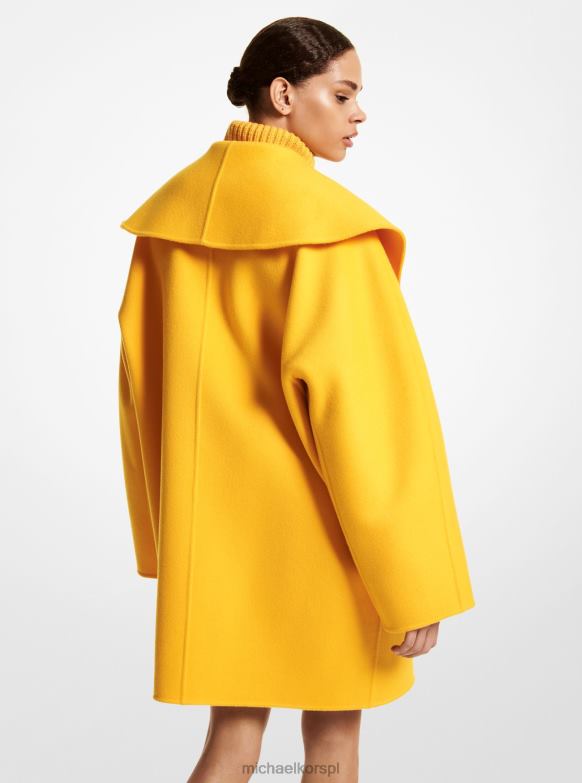 Kolekcja Dwustronny wełniany płaszcz typu kopertówka Melton kobiety Michael Kors aksamitka LHN663633 odzież