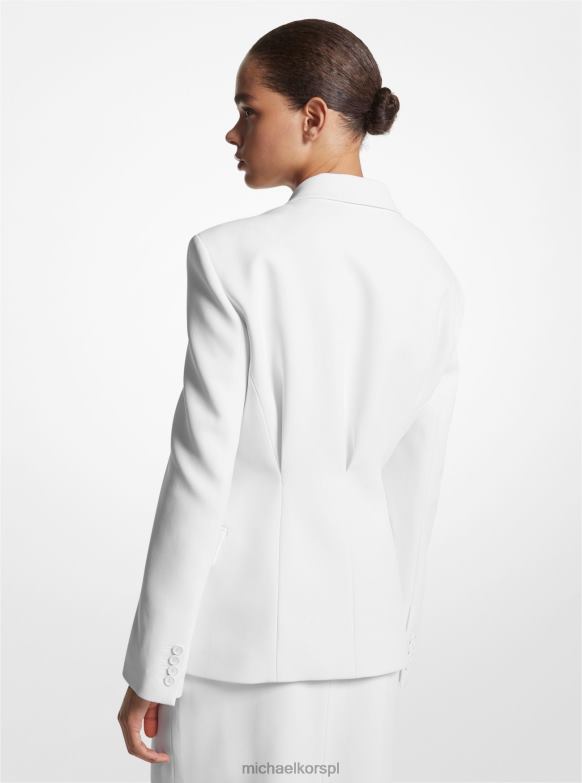 Kolekcja Podwójna kurtka z krepy sobolowej z wycięciem kobiety Michael Kors optyczna biel LHN663437 odzież