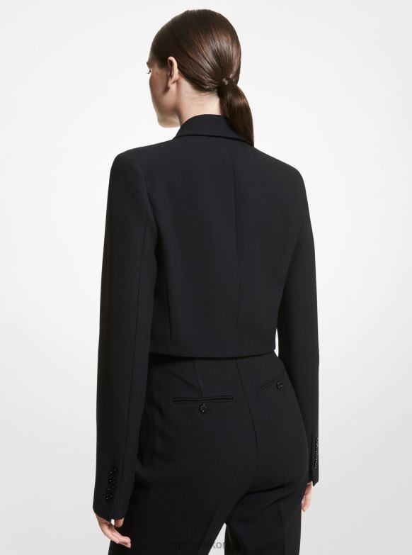 Kolekcja Podwójne bolerko z krepy sobolowej kobiety Michael Kors czarny LHN663739 odzież