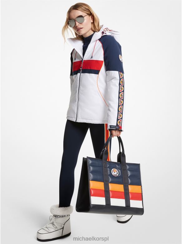 Kurtka narciarska mk x ellesse Silverton z kapturem kobiety Michael Kors optyczna biel LHN66273 odzież