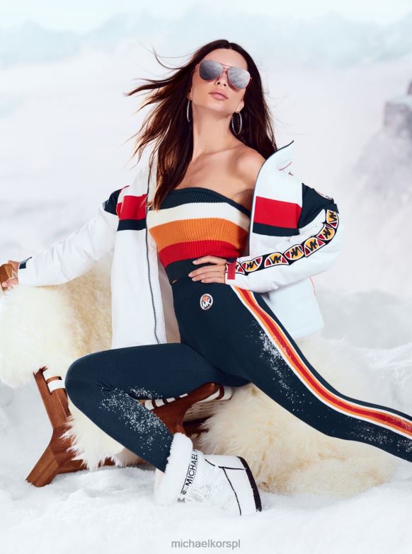 Kurtka narciarska mk x ellesse Silverton z kapturem kobiety Michael Kors optyczna biel LHN66273 odzież