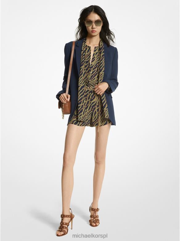 Marynarka typu boyfriend z krepy kobiety Michael Kors niebieska północ LHN66197 odzież