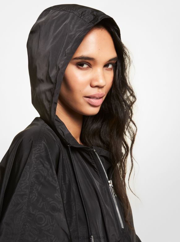 Ponczo tkane z logo kobiety Michael Kors czarny LHN66335 odzież