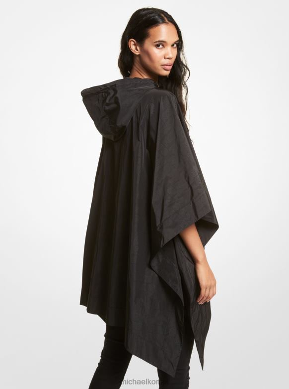 Ponczo tkane z logo kobiety Michael Kors czarny LHN66335 odzież