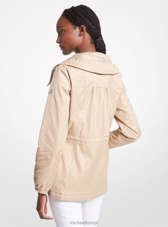 Tkana kurtka z nadrukiem logo kobiety Michael Kors khaki LHN66214 odzież