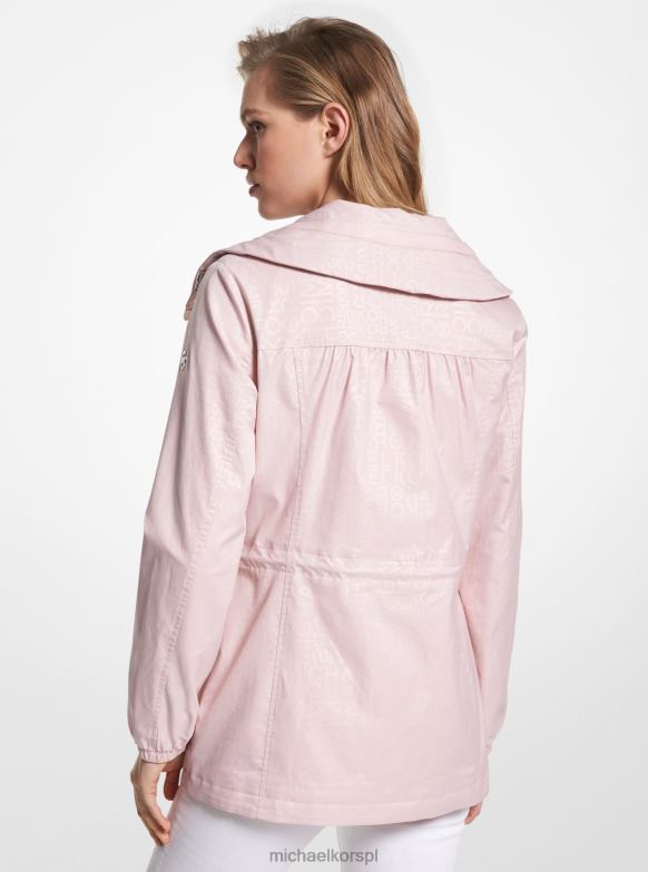 Tkana kurtka z nadrukiem logo kobiety Michael Kors woda różana LHN66212 odzież