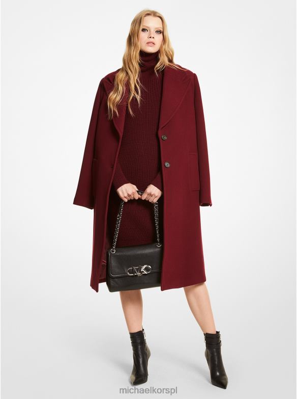 Wełniany płaszcz typu oversize ze stopu kobiety Michael Kors merlot LHN66244 odzież