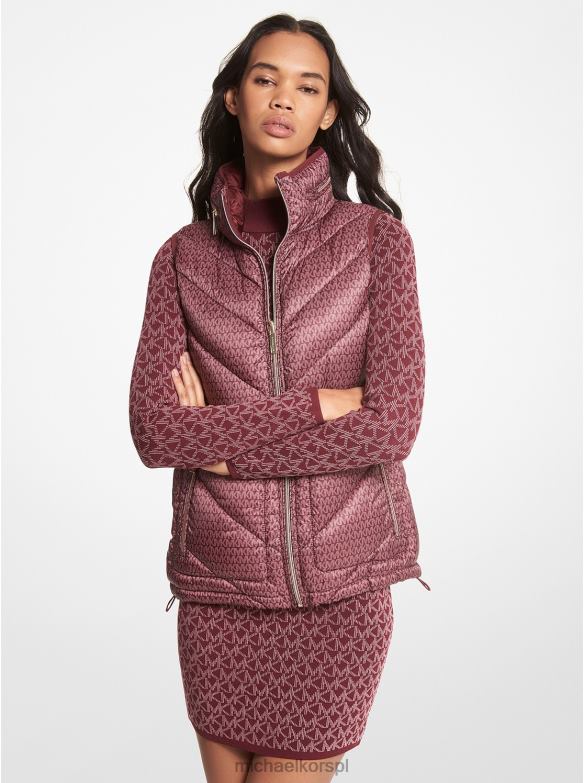 dwustronna pikowana kamizelka z nadrukiem logo kobiety Michael Kors merlot LHN66293 odzież