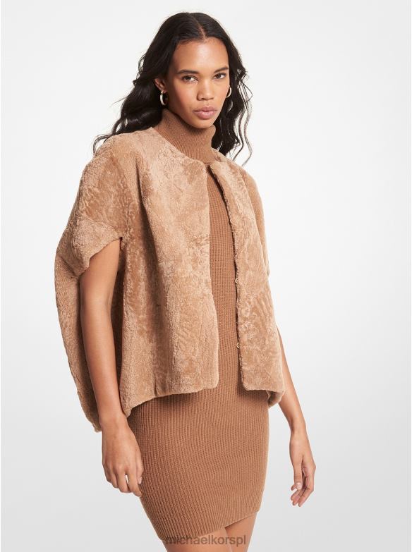 kamizelka z owczej skóry kobiety Michael Kors ciemny wielbłąd LHN66282 odzież