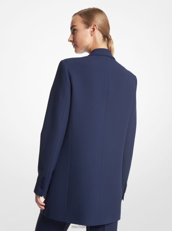 Kolekcja Podwójna marynarka typu boyfriend z krepy w kolorze sobolowym kobiety Michael Kors marynarka wojenna LHN663496 odzież