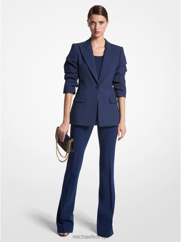 marynarka z podwójnej krepy, sobolowej, z krągłymi rękawami z kolekcji Cat kobiety Michael Kors marynarka wojenna LHN663429 odzież