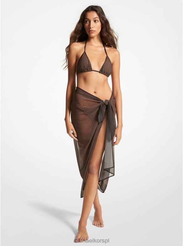 Pareo z szyfonu z logo kobiety Michael Kors czekolada LHN66551 odzież