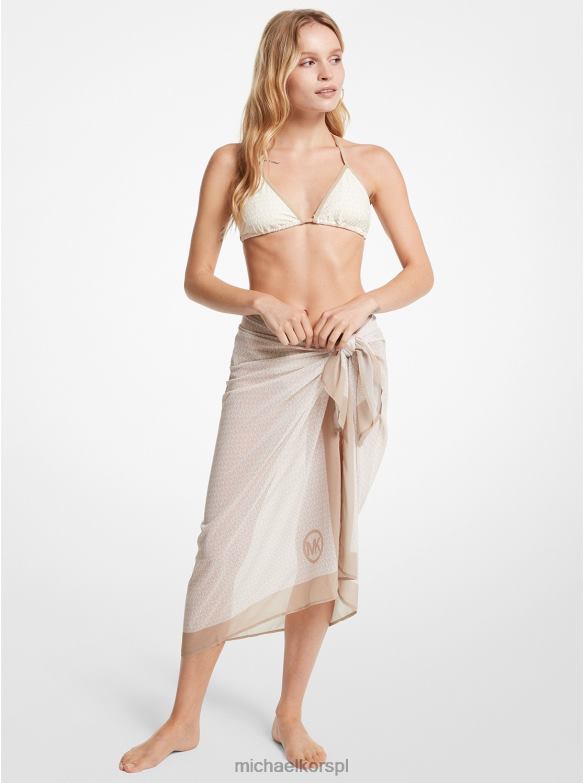 Pareo z szyfonu z logo kobiety Michael Kors kość LHN66552 odzież