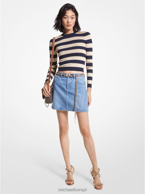 Dżinsowa mini spódniczka z paskiem kobiety Michael Kors Pranie w kolorze anielskiego błękitu LHN66582 odzież