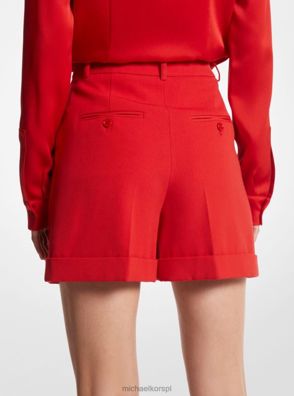 Kolekcja wełnianych, gabardynowych szortów z plisowanymi mankietami kobiety Michael Kors MAK LHN663483 odzież