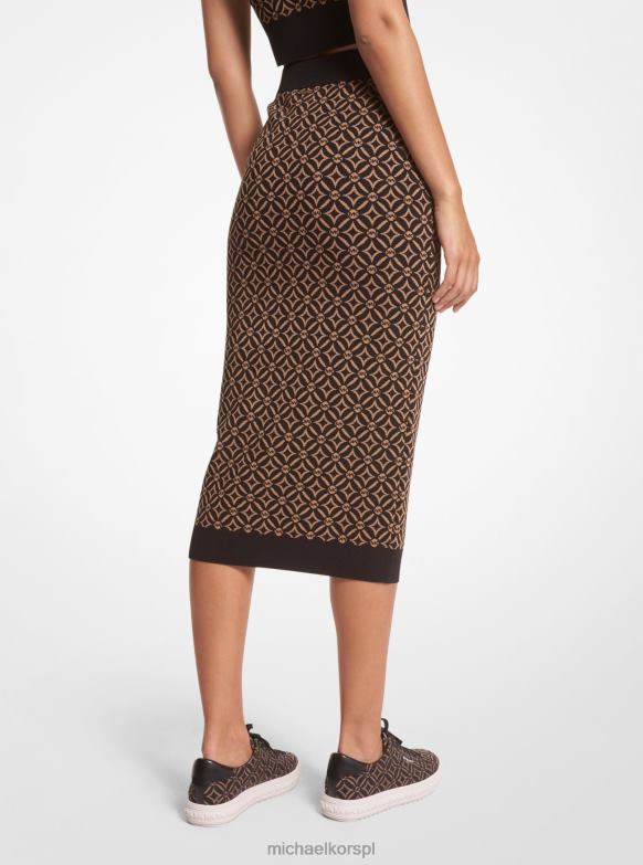 Żakardowa spódnica ołówkowa z logo kobiety Michael Kors łuska LHN66605 odzież